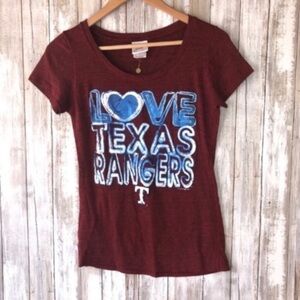 MLB Texas Rangers Red Textured Tee Women’s Small